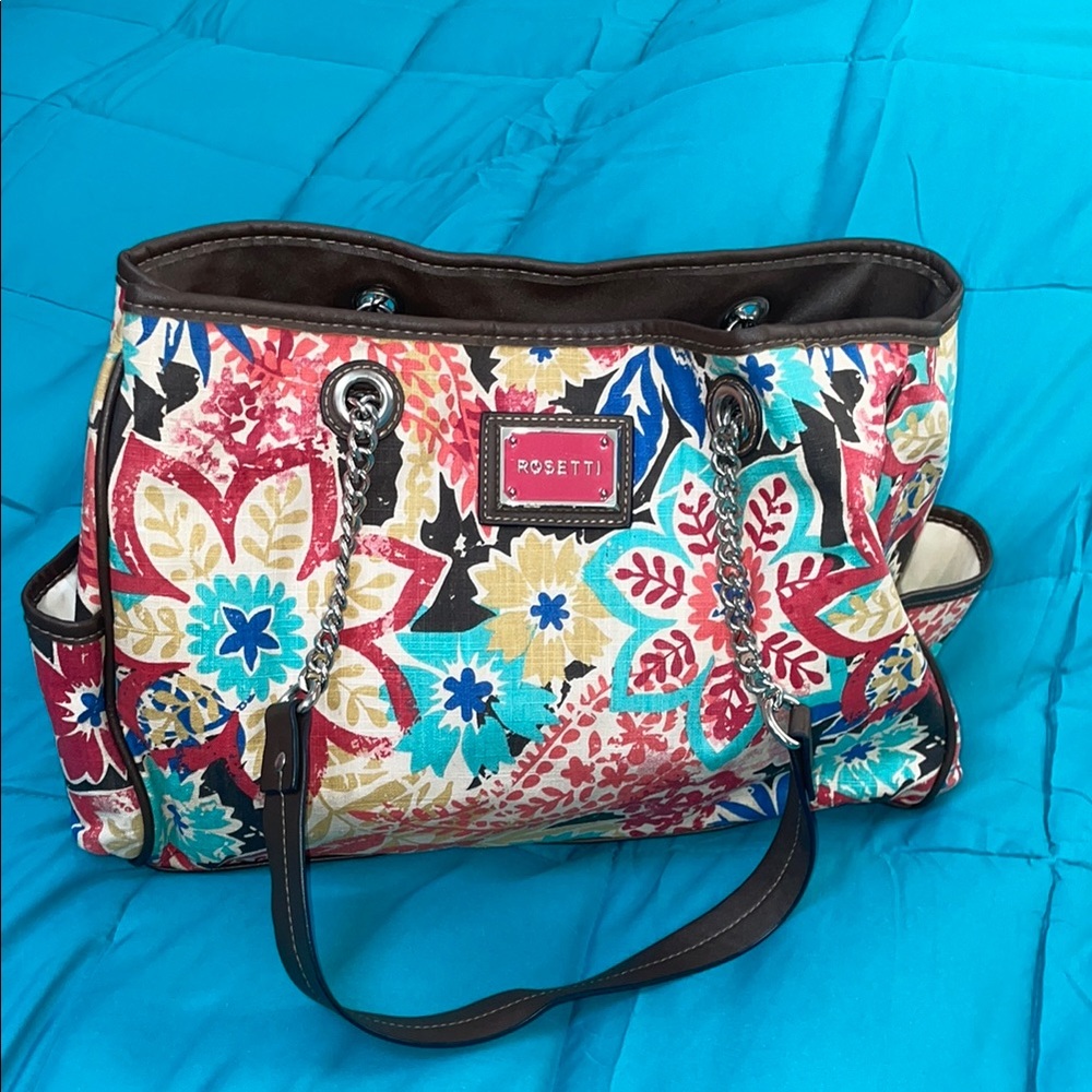 Rosetti Red and Blue Tote Bag Vibrant Design